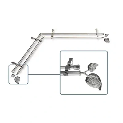 Rod Desyne Ivy Corner Double Curtain Rod In Silver