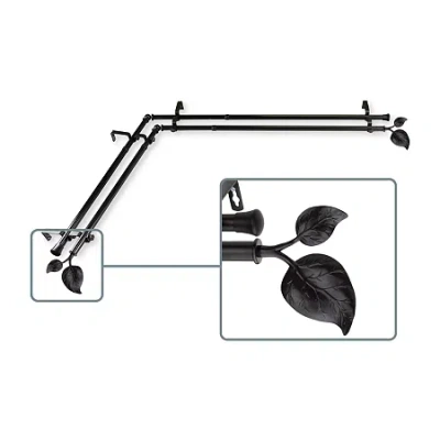 Rod Desyne Ivy Corner Double Curtain Rod In Black