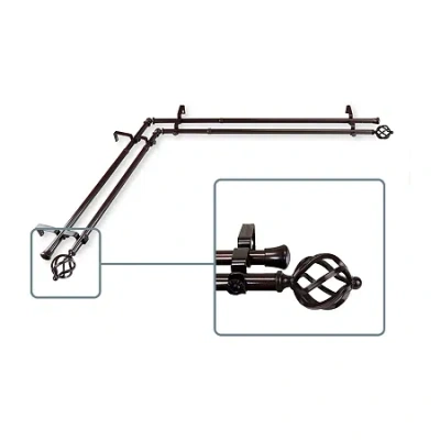 Rod Desyne Twist Corner Double Curtain Rod In Brown