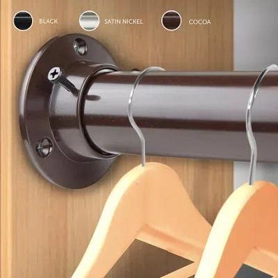 Rod Desyne Closet 1 1/2 In Adjustable Curtain Rod In Brown