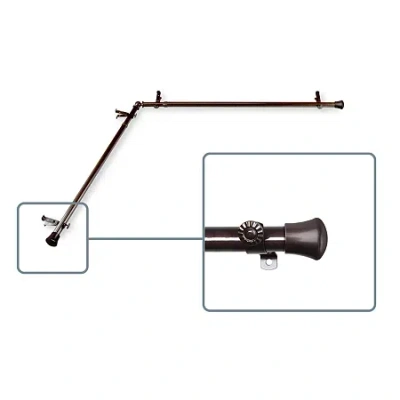 Rod Desyne Corner 13/16 In Adjustable Curtain Rod In Brown