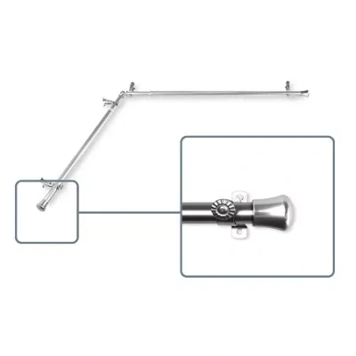Rod Desyne Corner 13/16 In Adjustable Curtain Rod In Silver