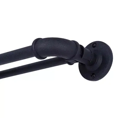 Sun Zero Room Darkening Bronn Industrial 3/4 In Double Curtain Rod In Black