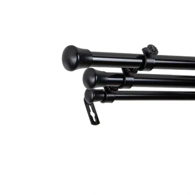 Rod Desyne Standard Triple Curtain Rod In Black