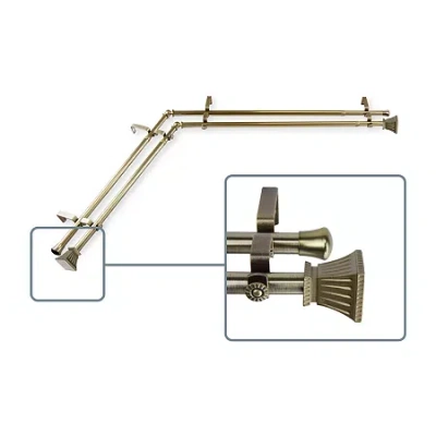 Rod Desyne Trumpet Corner Window Double Curtain Rod In Brown