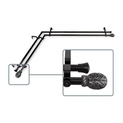 Rod Desyne Forest Corner Window Double Curtain Rod In Black