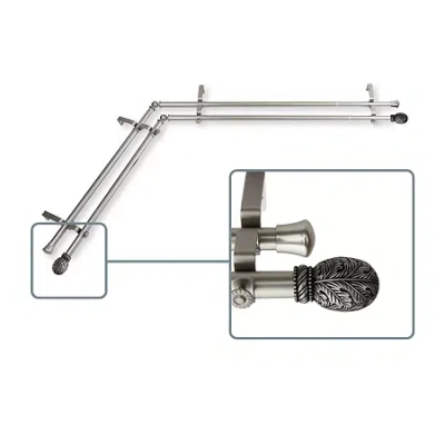 Rod Desyne Forest Corner Window Double Curtain Rod In Silver