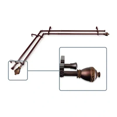 Rod Desyne Amelie Corner Window Double Curtain Rod In Brown
