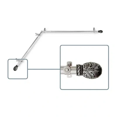 Rod Desyne Forest Corner Window 3/4 In Adjustable Curtain Rod In Silver
