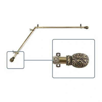 Rod Desyne Forest Corner Window 3/4 In Adjustable Curtain Rod In Brown