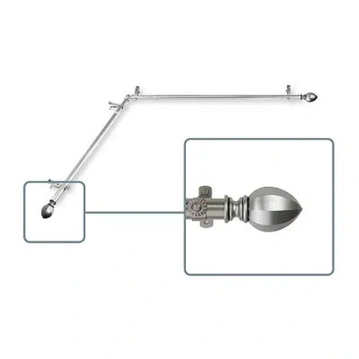 Rod Desyne Garnet Corner Window 3/4 In Adjustable Curtain Rod In Silver