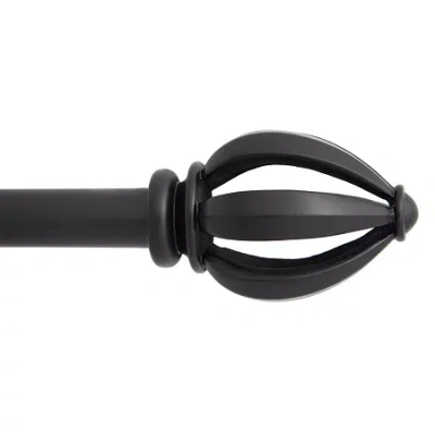 Kenney Lucas Openwork 3/4 In Adjustable Curtain Rod In Black