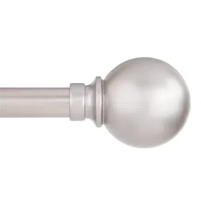 Kenney Mercer Ball 3/4 In Adjustable Curtain Rod In Silver