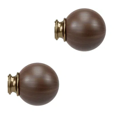 Umbra Mix & Match Walnut Ball 2-pc. Finials In Brown