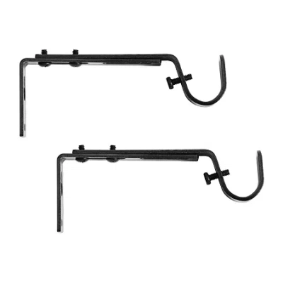 Kenney 3/4" Adjustable 2-pc. Curtain Rod Brackets In Black