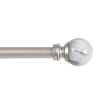 Kenney Jillian Petite Marble Ball 1/2 In Adjustable Curtain Rod In White