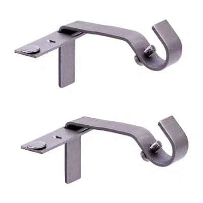 Kenney 5/8" Fast Fit No Measure 2-pc. Curtain Rod Brackets In Gray