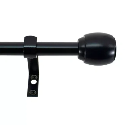 Decopolitan Cap 5/8 In Adjustable Curtain Rod In Black