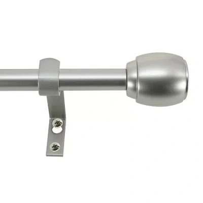 Decopolitan Cap 5/8 In Adjustable Curtain Rod In Silver
