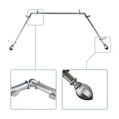 Rod Desyne Garnet Bay Window Rod In Silver