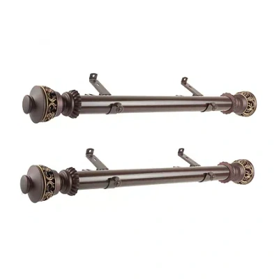 Rod Desyne (set Of 2) Lattice Side 1 1/2 In Curtain Rod In Brown