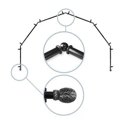 Rod Desyne Forest 6-sided Bay Window Rod In Black