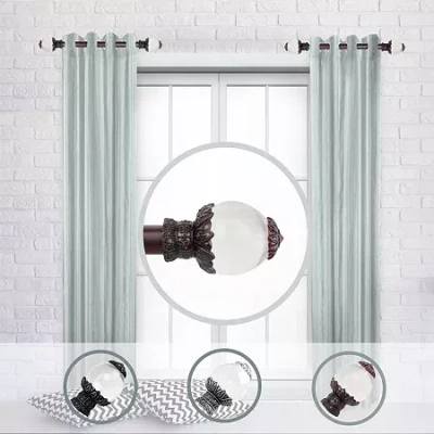 Rod Desyne (set Of 2) Beam Side 1 In Adjustable Curtain Rod In Brown