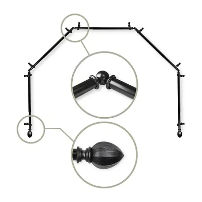 Rod Desyne Garnet 5-sided Bay Window Rod In Black