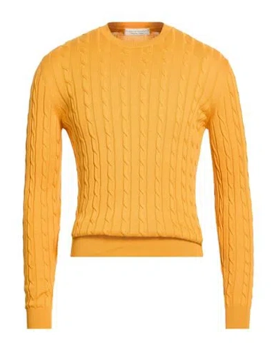 Filippo De Laurentiis Man Sweater Marigold Size 42 Cotton In Orange