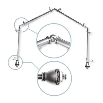 Rod Desyne Amelie 4-sided Bay Window Rod In Silver