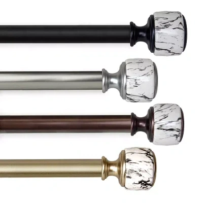 Rod Desyne Josephine 1 In Adjustable Curtain Rod In Silver