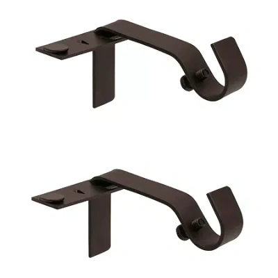 Kenney 5/8" Fast Fit No Measure 2-pc. Curtain Rod Brackets In Brown