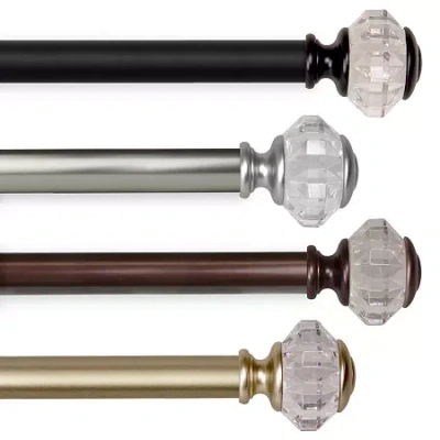 Rod Desyne Inez 1 In Adjustable Curtain Rod In Black