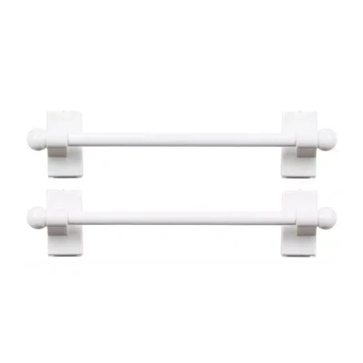 Rod Desyne 2pk Self Adhesive 7/16 In Adjustable Curtain Rod In White