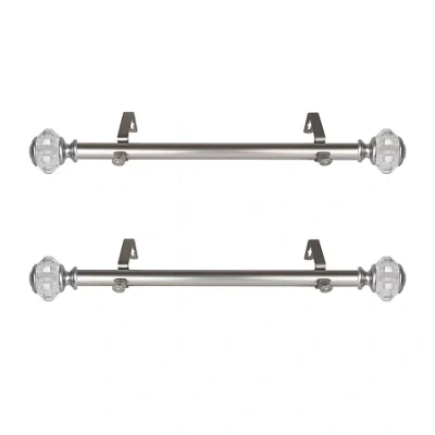 Rod Desyne Inez 1 In Adjustable Side Curtain Rod In Silver