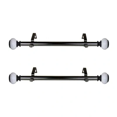 Rod Desyne Vernon 1 In Adjustable Side Curtain Rod In Black