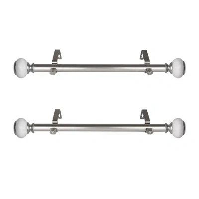 Rod Desyne Vernon 1 In Adjustable Side Curtain Rod In Silver