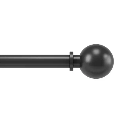 Umbra Bolas 1 In Adjustable Curtain Rod In Black