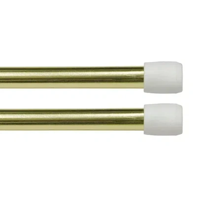 Kenney Fast Fit No Tools 2 Pack 7/16 In Tension Curtain Rod In Yellow