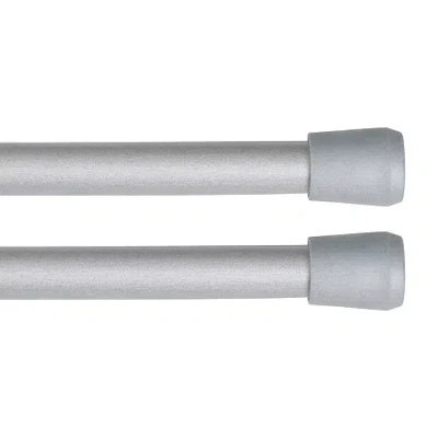 Kenney Fast Fit No Tools 2 Pack 7/16 In Tension Curtain Rod In Gray