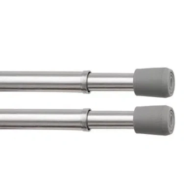 Kenney Fast Fit No Tools 2 Pack 7/16 In Tension Curtain Rod In Silver