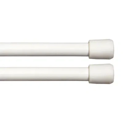 Kenney Fast Fit No Tools 2 Pack 7/16 In Tension Curtain Rod In White
