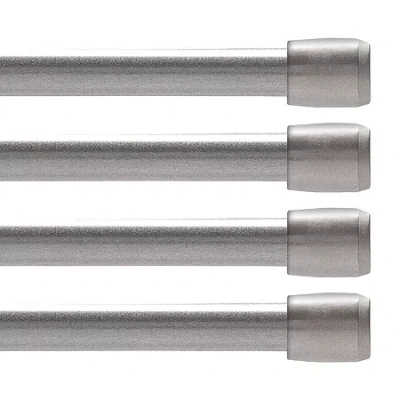 Kenney Fast Fit No Tools 4 Pack 7/16 In Tension Curtain Rod In Black