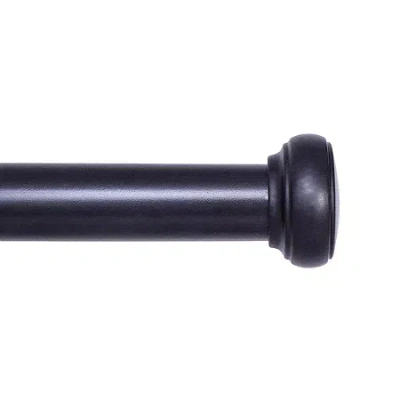 Kenney Weaver Premium Decorative Window Curtain Rod 1 In Adjustable Curtain Rod In Black