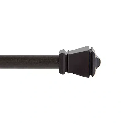 Kenney Amelia Petite Cafe Decorative 7/16 In Adjustable Curtain Rod In Black
