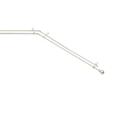 Kenney Bryce Ball Double Bay Window Rod In Silver