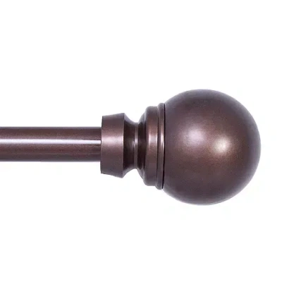 Kenney Mae Ball 5/8 In Adjustable Curtain Rod In Brown