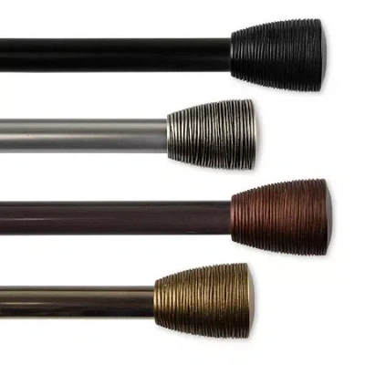 Rod Desyne Tarzan 3/4 In Adjustable Curtain Rod In Black