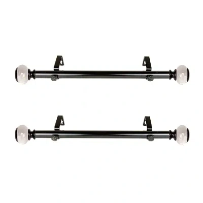 Rod Desyne Ironwood 1 In Adjustable Side Curtain Rod In Black