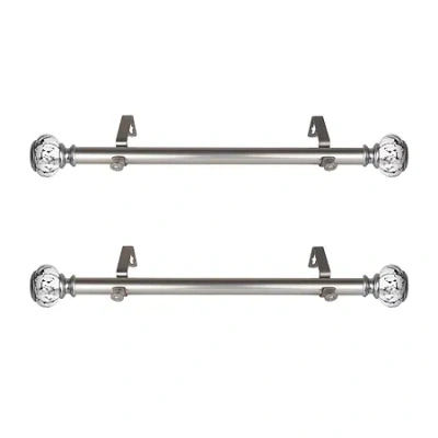 Rod Desyne Kelly 1 In Adjustable Side Curtain Rod In Silver